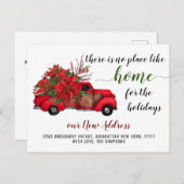 Niedliche Ankündigung von Red Christmas Truck Movi Postkarte (Vorne/Hinten)