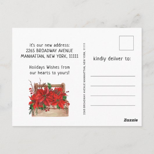 Niedliche Ankündigung von Red Christmas Truck Movi Postkarte (Rückseite)