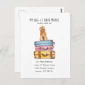 Niedliche Ankündigung zum Hundeschub Golden Doodle Postkarte (Vorne/Hinten)