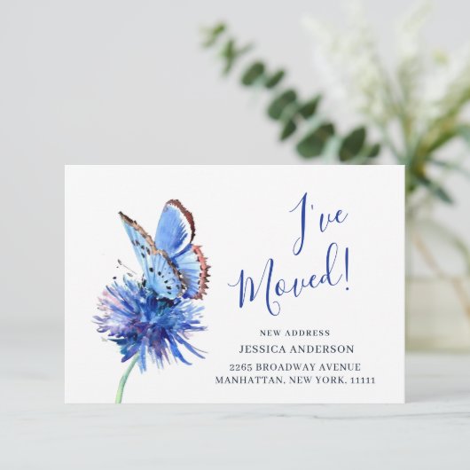 Niedliche Ankündigung zur Blume des Schmetterlings (Stehend Vorderseite)