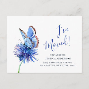 Niedliche Ankündigung zur Blume des Schmetterlings Postkarte