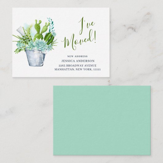 Niedliche Ankündigung zur Wasserfarbenkaktus Begleitkarte (Vorne/Hinten)