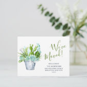 Niedliche Ankündigung zur Wasserfarbenkaktus Postkarte (Stehend Vorderseite)