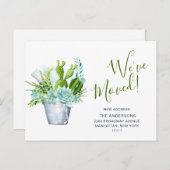 Niedliche Ankündigung zur Wasserfarbenkaktus Postkarte (Vorne/Hinten)