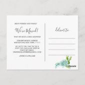 Niedliche Ankündigung zur Wasserfarbenkaktus Postkarte (Rückseite)