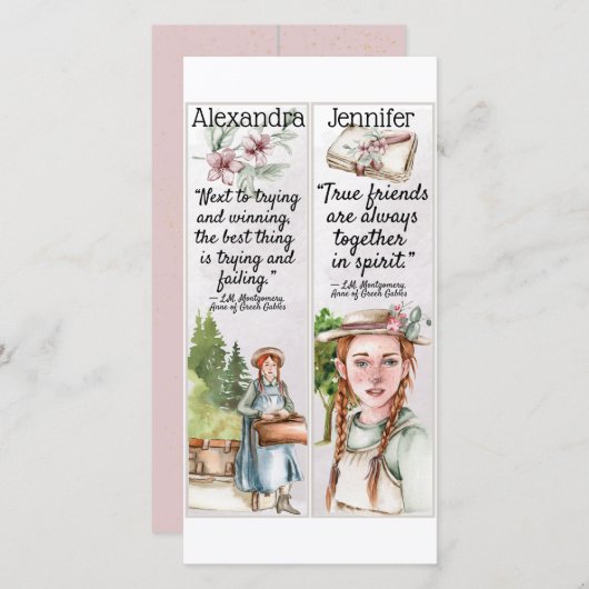 Niedliche Anne von Green Gables Quotes Gift Leseze Karte (Vorne/Hinten)