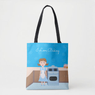 Niedliche anpassbare Bäcker-Kitschy-Retro-Hausfrau Tasche