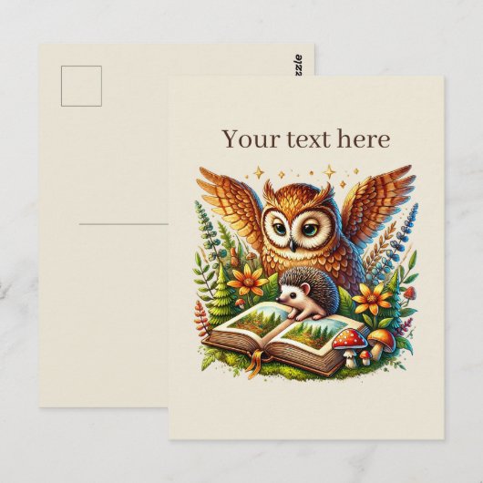 Niedliche, anpassbare Lesekeule Postkarte (Vorne/Hinten)