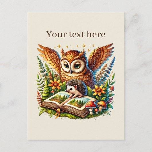 Niedliche, anpassbare Lesekeule Postkarte (Vorderseite)