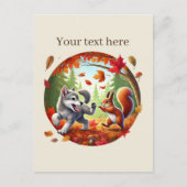 Niedliche, anpassbare Tierfreunde fallen Postkarte (Vorderseite)