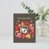 Niedliche, anpassbare Tierfreunde Igel Postkarte (Stehend Vorderseite)