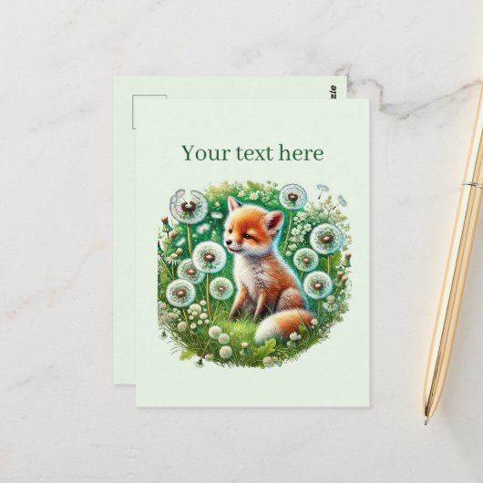 Niedliche, anpassbare Tierfreunde Postkarte (Vorderseite/Rückseite Beispiel)