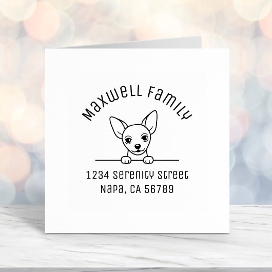 Niedliche Anschrift der Familie Chihuahua Dog Arch Permastempel