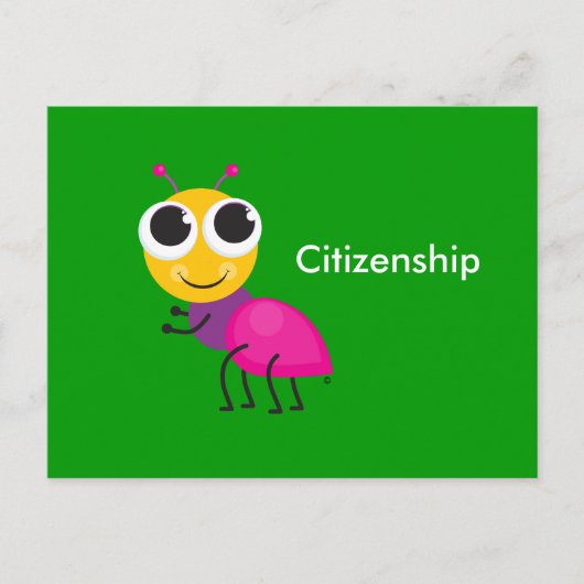 Niedliche Ant & Citizenship Postkarte (Vorderseite)