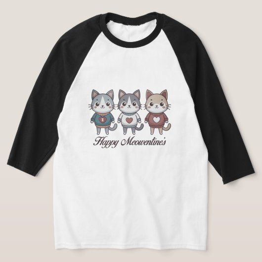 Niedliche anthropomorphe Katzen mit Herz-T - Shirt (Ablage )