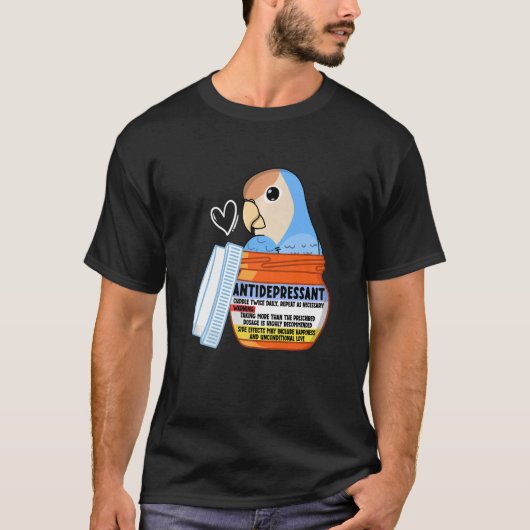Niedliche Antidepressiva Parrot I Peach konfrontie T-Shirt (Vorderseite)