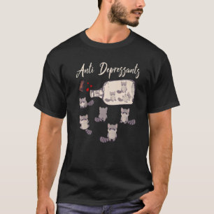 Niedliche Antidepressiva Raccoon T-Shirt