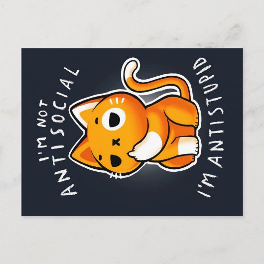 Niedliche antisoziale Katzen - Geschenke| Katze zu Ankündigungspostkarte (Vorderseite)