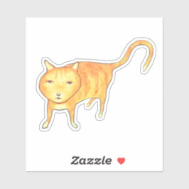 Niedliche apathische orange Katze Aufkleber
