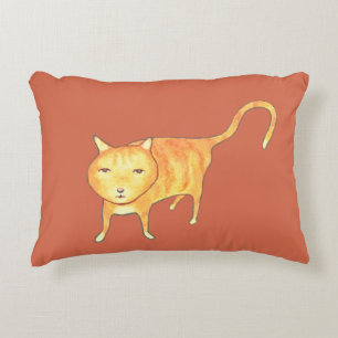 Niedliche apathische orange Katze Dekokissen