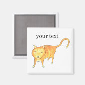 Niedliche apathische orange Katze Magnet (Vorderseite/Rückseite)