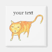 Niedliche apathische orange Katze Magnet (Vorne)