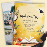 Niedliche Äpfel Bücher Lehrer Graduation Party Fot