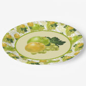 Niedliche Äpfel Trauben Party Pappteller (Schrägansicht)