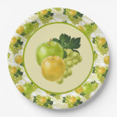 Niedliche Äpfel Trauben Party Pappteller (Vorderseite)