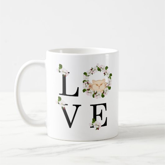Niedliche Apfelblüte. Liebe Kaffeetasse (Links)