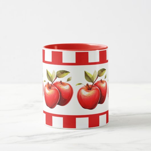 Niedliche Apfelfreunde Fruchtküche Tasse (Zentrum)