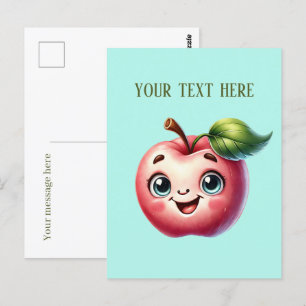 Niedliche Apfelfreunde fügen Text hinzu Postkarte