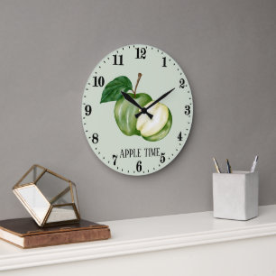 Niedliche Apfelfruchsküche Große Wanduhr