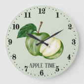 Niedliche Apfelfruchsküche Große Wanduhr (Vorderseite)