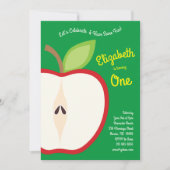 Niedliche Apfelfrucht Kinder 1. Geburtstag Party F Einladung (Vorderseite)