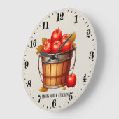 Niedliche Apfelfruchtliebhaber Küche Große Wanduhr (Winkel)