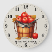 Niedliche Apfelfruchtliebhaber Küche Große Wanduhr (Vorderseite)