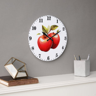 Niedliche Apfelfruchtliebhaber Küche Große Wanduhr