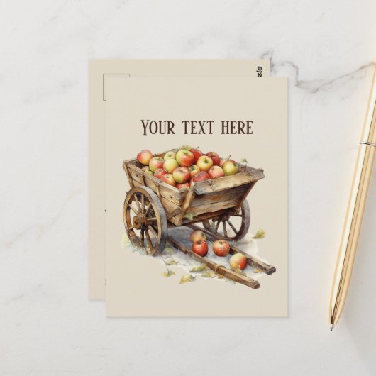 Niedliche Apfelhändler Fruchtliebhaber Obstgärten  Postkarte (Vorderseite/Rückseite Beispiel)