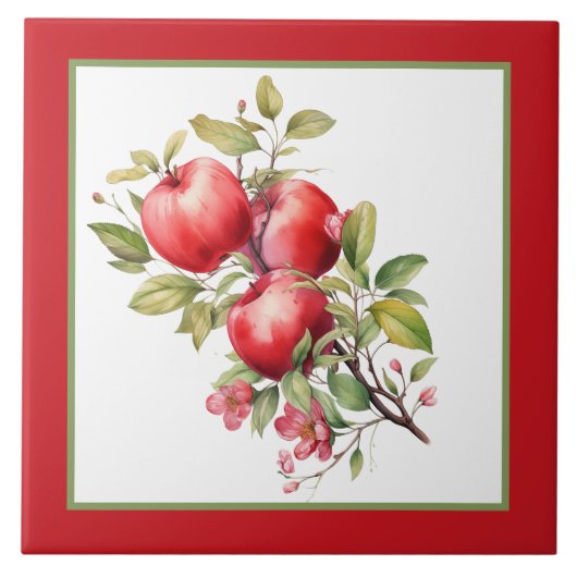 Niedliche Apfelküche Fliese (Vorderseite)