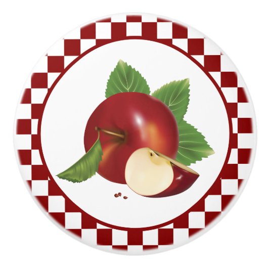 niedliche Apfelküche Keramikknauf (Vorderseite)