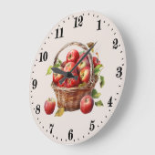 Niedliche Apfelkuchen Große Wanduhr (Winkel)