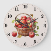 Niedliche Apfelkuchen Große Wanduhr (Vorderseite)