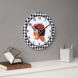 niedliche Apfelweinliebhaber Große Wanduhr