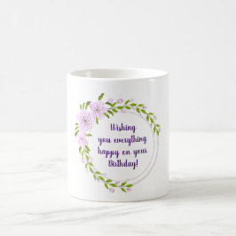 Niedliche Apple-Blume Geburtstag Minimalistischer Kaffeetasse