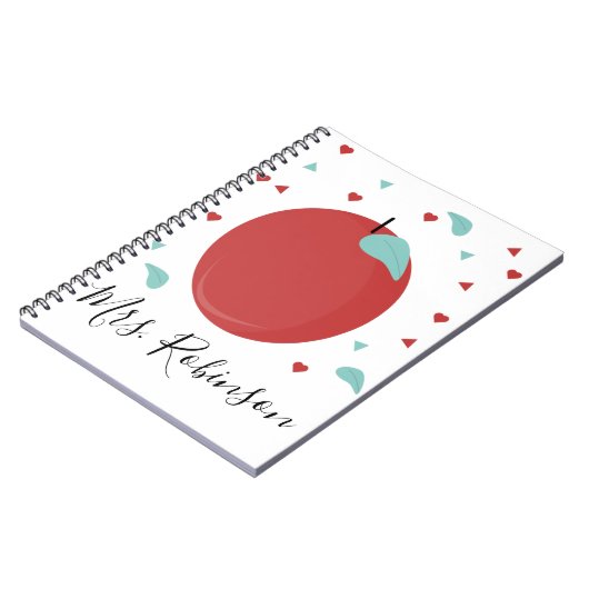 Niedliche Apple Confetti Lehrer Name Notizblock (Linke Seite)