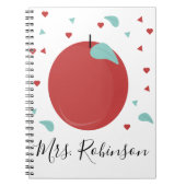 Niedliche Apple Confetti Lehrer Name Notizblock (Vorderseite)