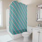 Niedliche Aqua-Aztec-Muster Duschvorhang (Beispiel)