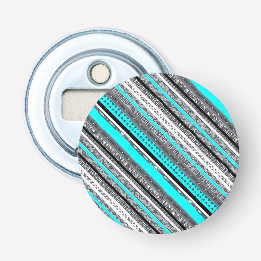 Niedliche Aqua-Aztec-Muster Flaschenöffner (Vorderseite)