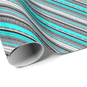Niedliche Aqua-Aztec-Muster Geschenkpapier (Rolleneckpunkt)